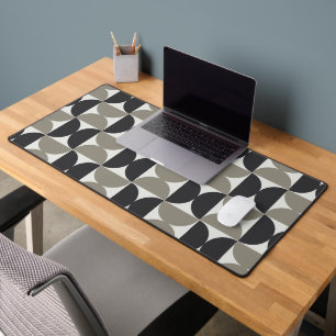 Mid-Century Modern Grey and Gunmetal Desk Mat