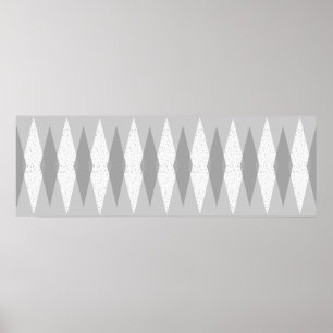 Mid Century Modern Grey Argyle Poster