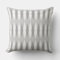 Mid Century Modern Grey Argyle Throw Pillow