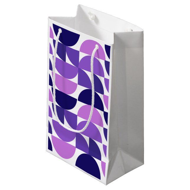 Mid-Century Modern Half and Quarter Circles Small Gift Bag (Front Angled)