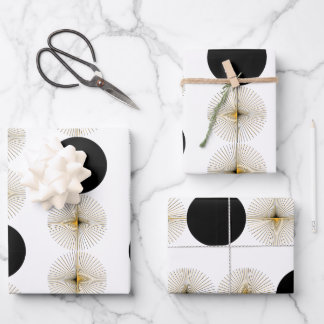 Mid Century Modern Half Circle Wrapping Paper Sheet