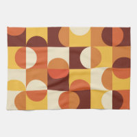 Mid Century Modern Half circles  yellow and orange