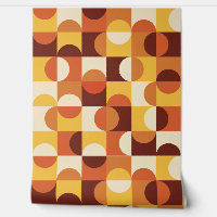 Mid Century Modern Half circles yellow and orange