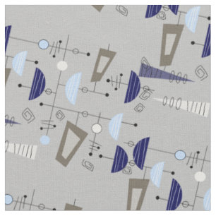 Mid-Century Modern Half Moons Design Fabric 12