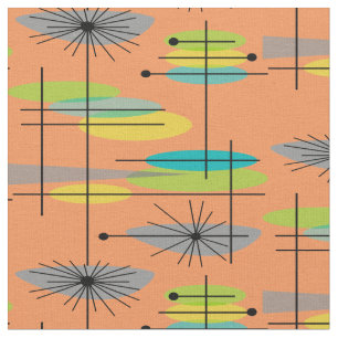 Mid-Century Modern Half Moons Design Fabric 27