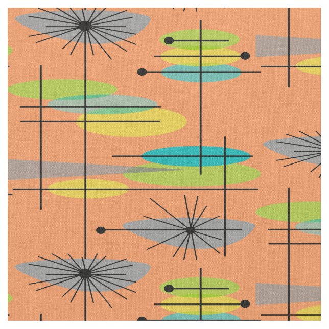 Mid-Century Modern Half Moons Design Fabric 27 (Close Up)