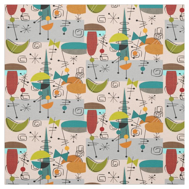 Mid-Century Modern Half Moons Design Fabric 9 (Swatch)