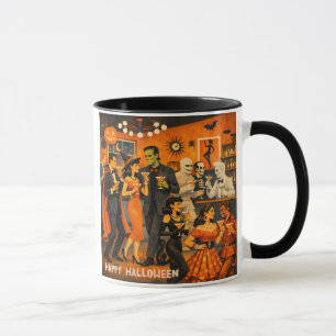 Mid Century Modern Halloween Martini Party Mug