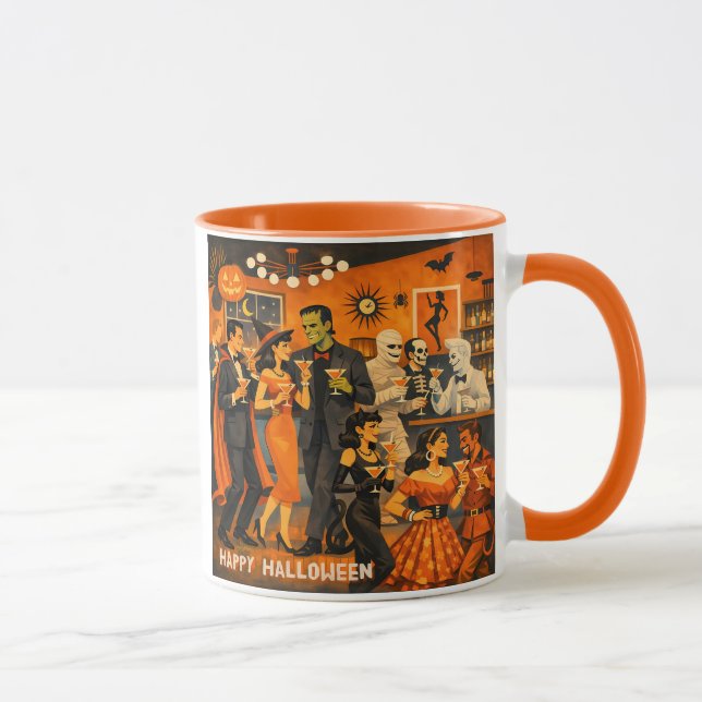 Mid Century Modern Halloween Martini Party Mug (Right)