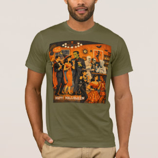 Mid Century Modern Halloween Martini Party T-Shirt