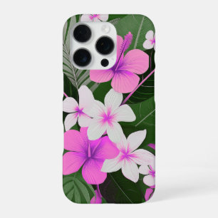 Mid-Century Modern Hawaiian Hibiscus and Plumeria iPhone 16 Pro Case