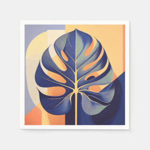 Mid-Century Modern Hawaiian Monstera Leaf Napkin