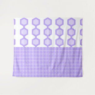Mid Century Modern Hexagons Pastel Lavender Tapestry