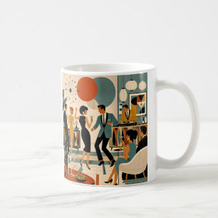Mid Century Modern Hip Martini Dance Party Coffee Mug