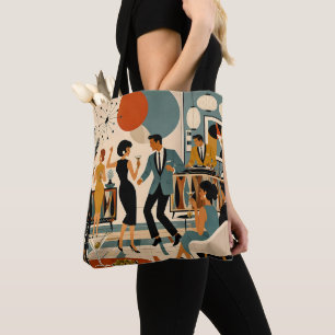 Mid Century Modern Hip Martini Dance Party Tote Bag