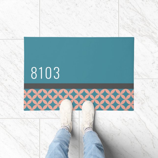 Mid Century Modern House Address 1970s Seventies Doormat (Indoor)