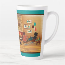 Mid Century Modern House Living Room Scene 