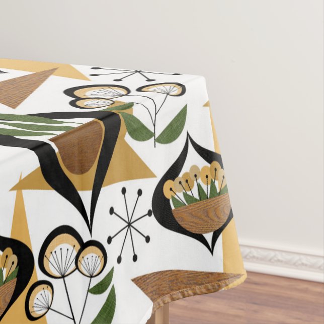 Mid-Century Modern | Houseplants | Fifties Style Tablecloth (In Situ)