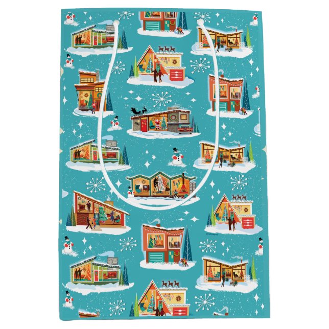 Mid-Century Modern Houses Christmas Gift Bag (Front)