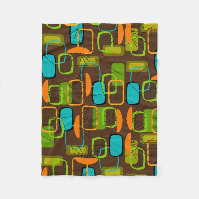 Mid-Century Modern Inspired Fleece Blanket 3 (Front)