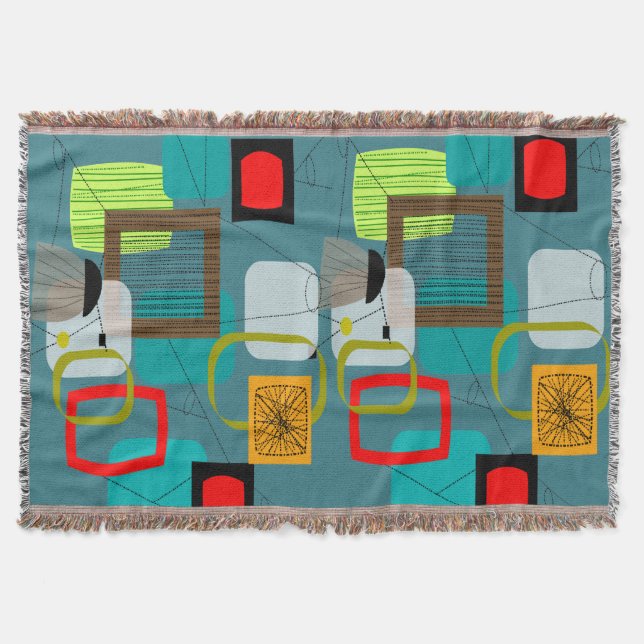 Mid-Century Modern Inspired Woven Blanket #1 (Front)