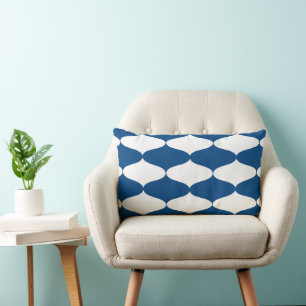 Mid Century Modern Interlocking Ogee Pattern Lumbar Cushion