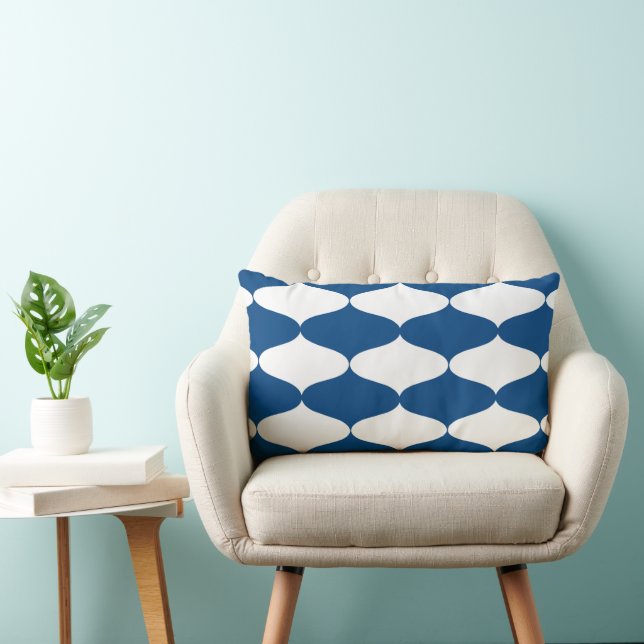 Mid Century Modern Interlocking Ogee Pattern Lumbar Cushion (Chair)