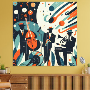 Mid Century Modern Jazz Age Trio Canvas Print