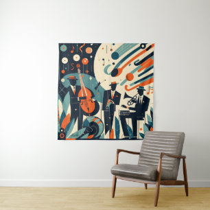 Mid Century Modern Jazz Age Trio Tapestry