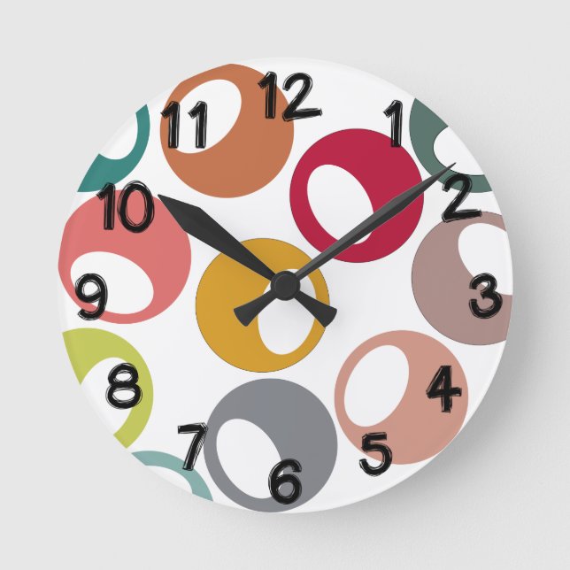 Mid-Century Modern Juggling Round Clock (Front)