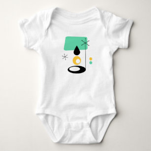 mid century modern lamp design blue gold baby bodysuit