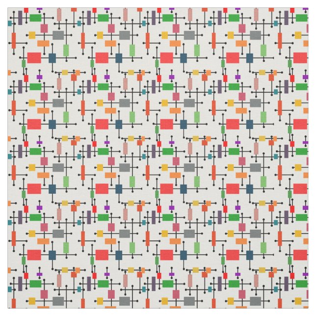 Mid-Century Modern Large Grid  Fabric (Swatch)