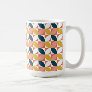 Mid-Century Modern Leaf Pattern Coffee Mug