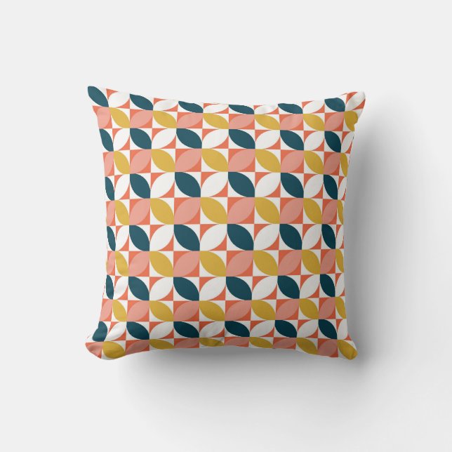 Mid-Century Modern Leaf Pattern Cushion (Front)