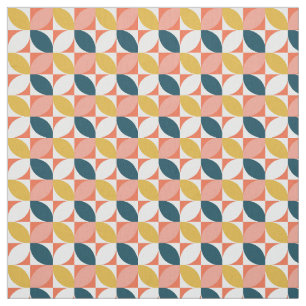 Mid-Century Modern Leaf Pattern Fabric