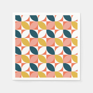 Mid-Century Modern Leaf Pattern Napkin