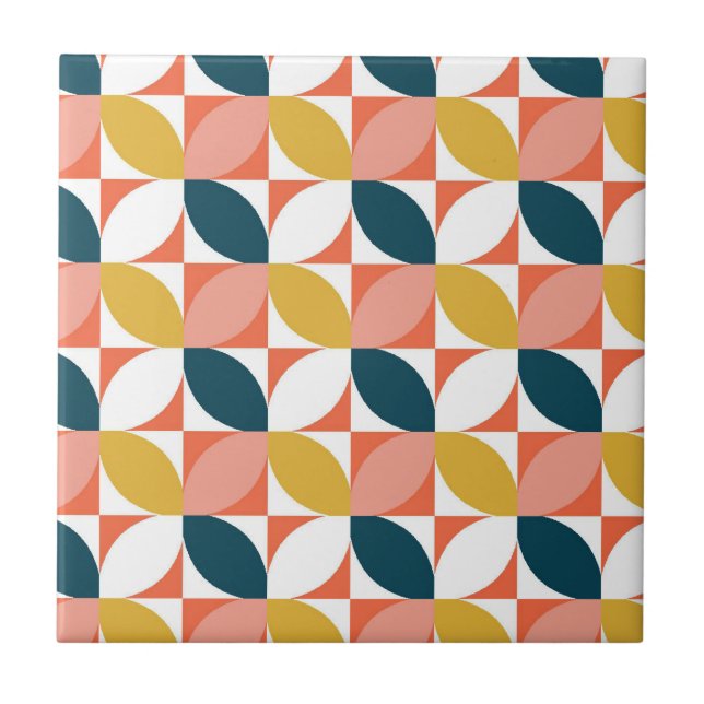 Mid-Century Modern Leaf Pattern Tile (Front)