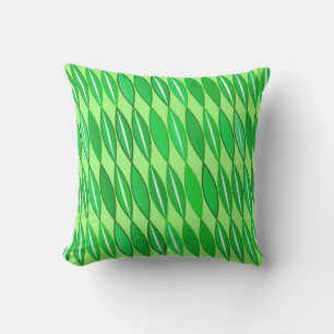 Mid Century Modern Leaves, Lime and Emerald Green Cushion