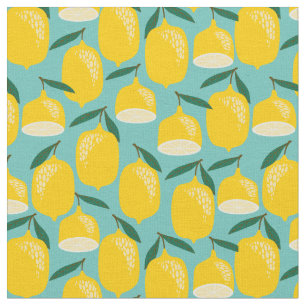 Mid-Century Modern Lemon Yellow Kitchen Pattern Fabric