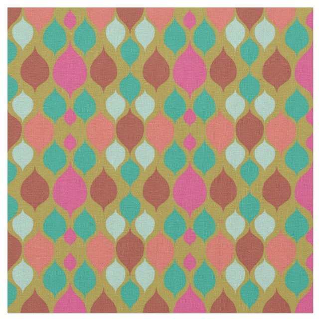 Mid Century Modern Lime Geometric  Fabric (Close Up)