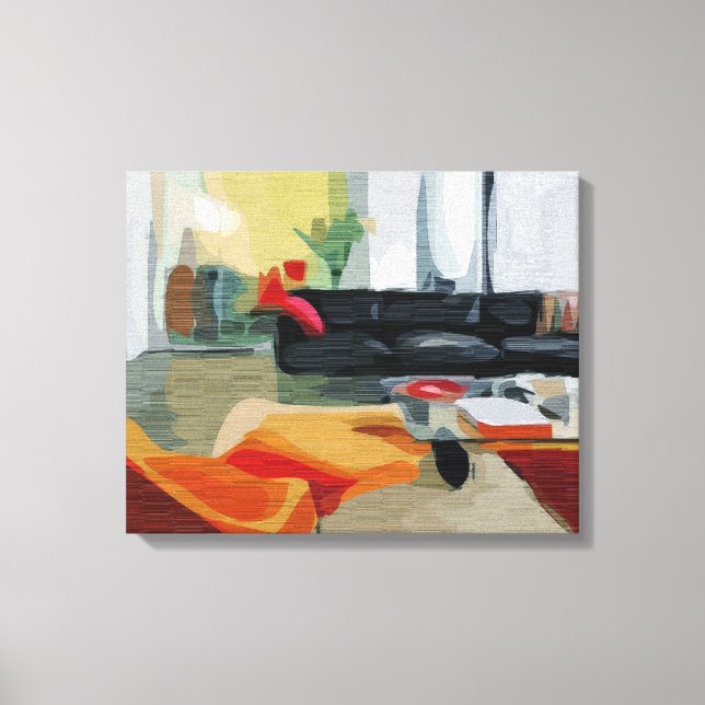 Mid Century Modern Living Room Retro Canvas Print (Front)