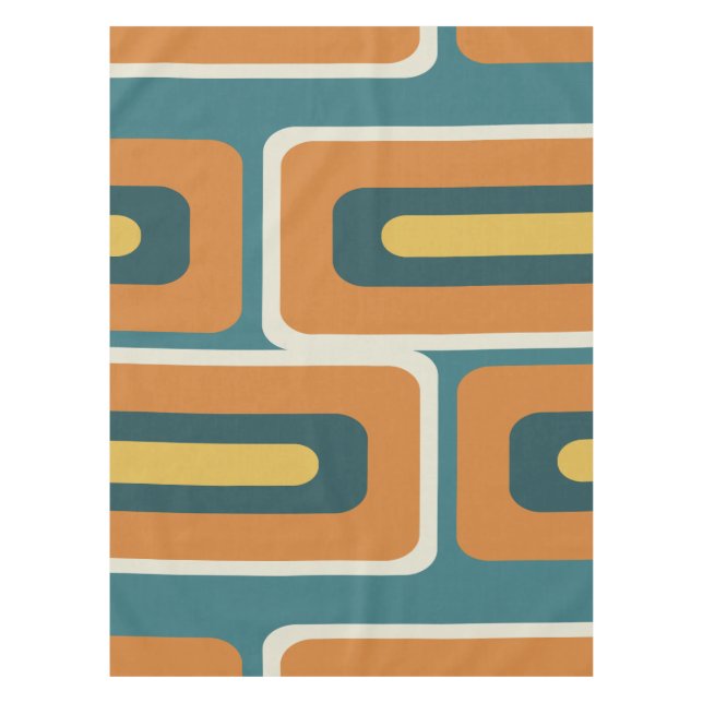 Mid Century Modern Long Rectangles Colourful 1 Tablecloth (Front)