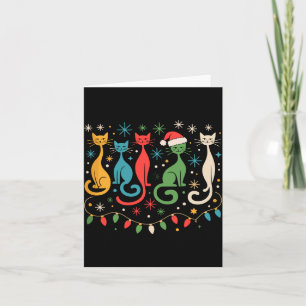 Mid Century Modern Look Cats Xmas Retro 50s 60s  Card