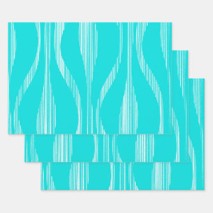 Mid Century Modern Lounge Pattern Turquoise Wrapping Paper Sheet