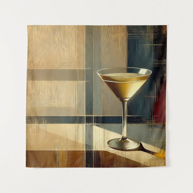 Mid Century Modern Martini in a Moonbeam Tapestry (Front)