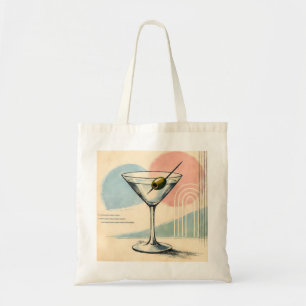 Mid Century Modern Martini Pastel Minimalist Art Tote Bag