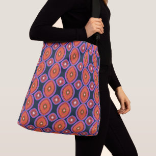 Mid Century Modern Maximalist Black Orange Purple Crossbody Bag