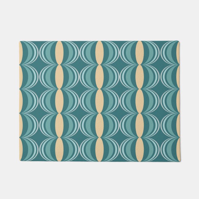 Mid Century Modern Melon Pattern Doormat (Front)