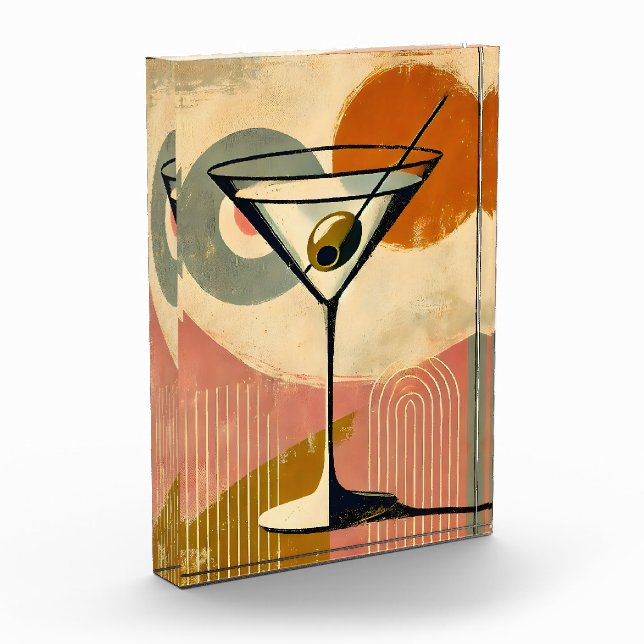 Mid Century Modern Minimalist Art Martini Photo Block (Left)