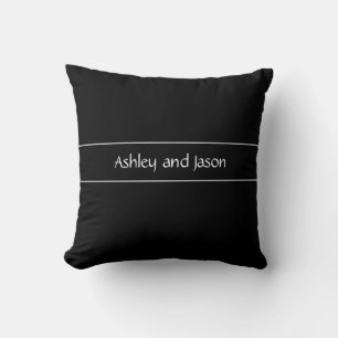 Mid Century Modern Minimalist Custom Couple Names Cushion